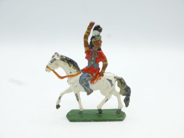 Indianerreiter, Arm oben - tolle Figur, Originalbemalung