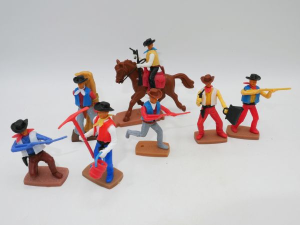 Plasty Cowboy set 7-piece (incl. 1 rider + stake diorama)