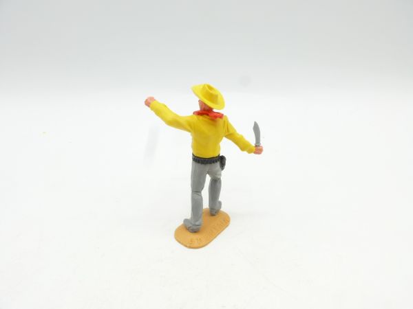 Timpo Toys Cowboy 2. Version stehend mit Messer + seltenem Hut