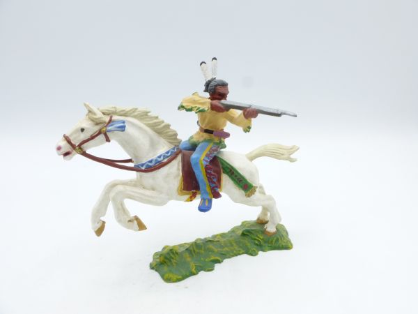 Preiser 7 cm Indianer zu Pferd, Gewehr hinten, Nr. 6851 - Top-Zustand