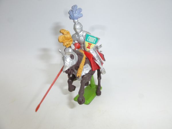 Britains Deetail Knight riding with lance - rare lilac plume