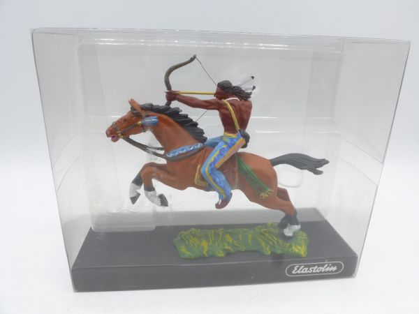Preiser 7 cm Indian on horseback, bow in front, No. 6848 - orig. packaging, brand new