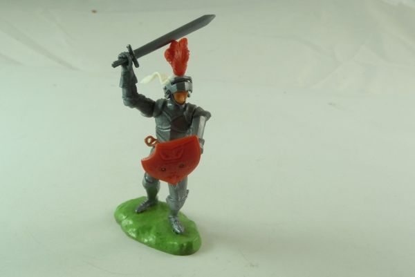 Elastolin Ritter mit Schwert ausholend - rot