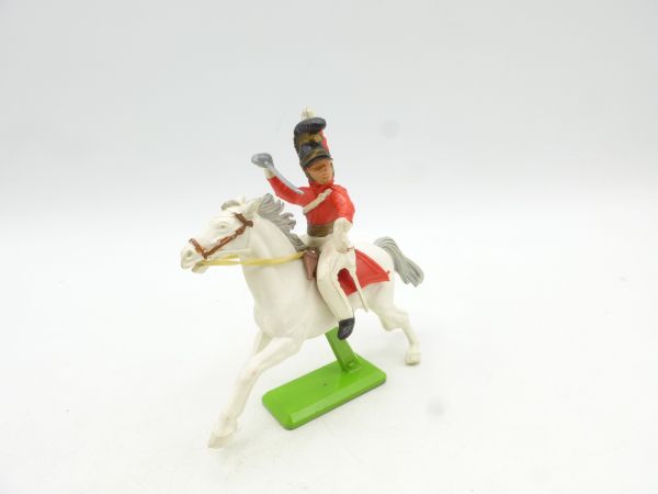Britains Deetail Waterloo soldier riding with sabre in front of body