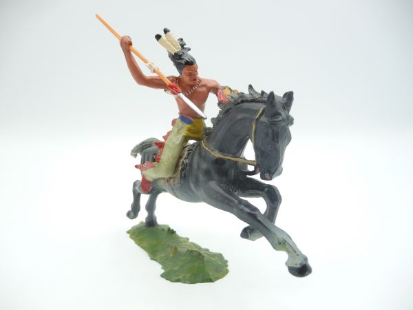 Elastolin 7 cm Indian riding with lance, No. 6853 - early painting 3, great figure