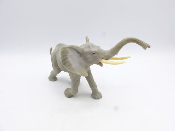Elastolin Weichplastik Afrikanischer Elefant, Rüssel hoch (Länge 18 cm, Höhe 10 cm)