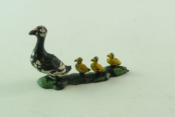 Timpo Toys Ente mit Jungen - Farbabrieb, aber altersentspr. guter Zustand