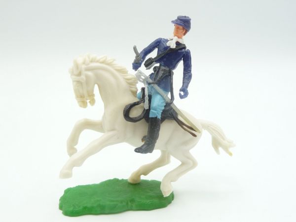 Elastolin 5,4 cm Union Army soldier riding with pistol + sabre