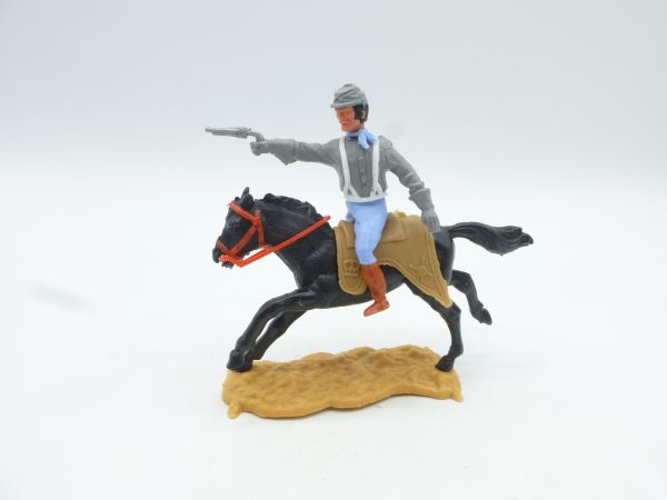 Timpo Toys Confederate Army soldier 3rd version riding, firing pistol