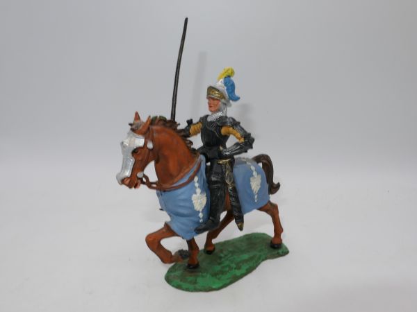 Elastolin 7 cm Ritter zu Pferd, Lanze hoch, Nr. 8965