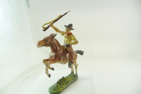 Plastinol Cowboy reitend mit Gewehr - extrem seltene Figur