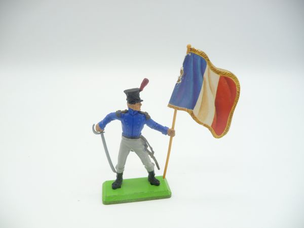 Britains Deetail French standing with flag + sabre