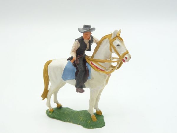 Elastolin 4 cm Sheriff zu Pferd mit Pistole, Nr. 6999