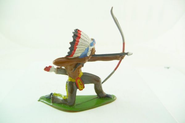 Reisler Hartplastik Indianer kniend mit Bogen - extrem seltene, tolle Figur