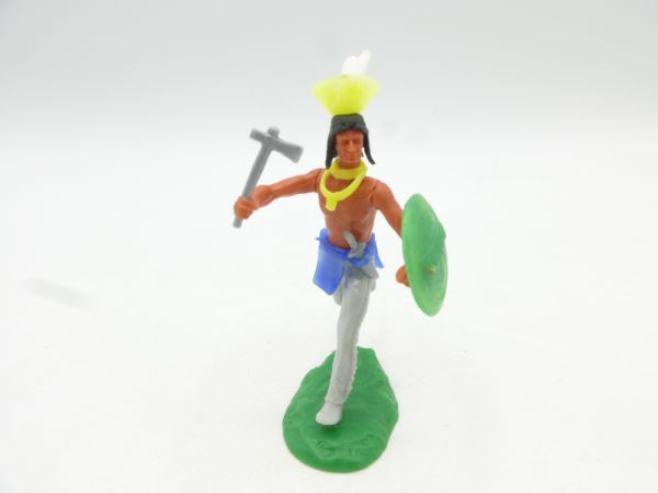 Elastolin 5,4 cm Iroquois running with tomahawk + shield (+ further weapon)