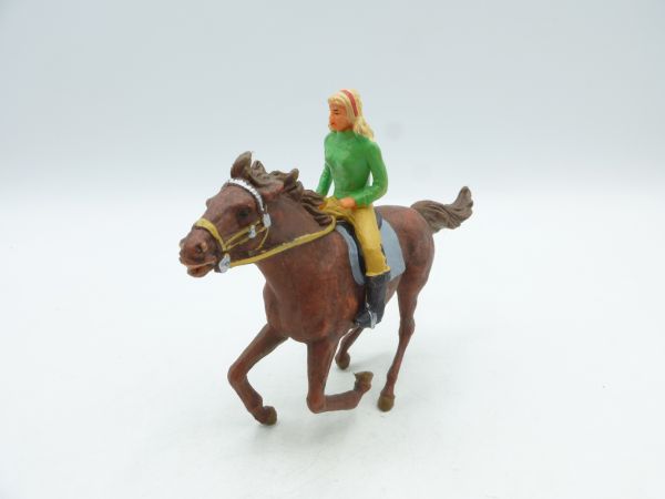 Elastolin Girl on horseback galloping, No. 3773 - orig. packaging, brand new