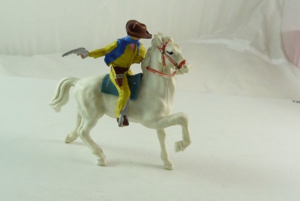Britains Swoppets Cowboy / Bandit riding, firing with pistol - nice horse