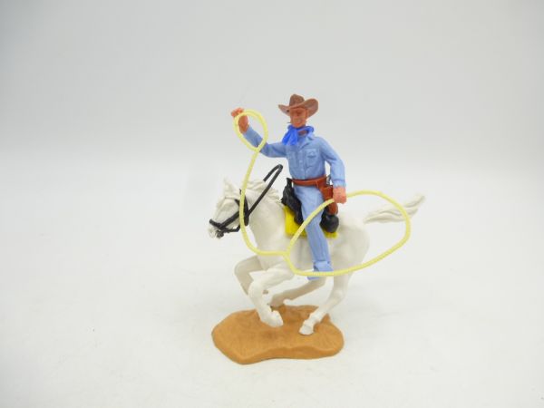 Timpo Toys Cowboy 2nd version riding with lasso - great horse