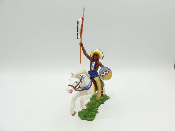 Preiser 7 cm Chief on horseback with lance, No. 6854 - orig. packaging, brand new
