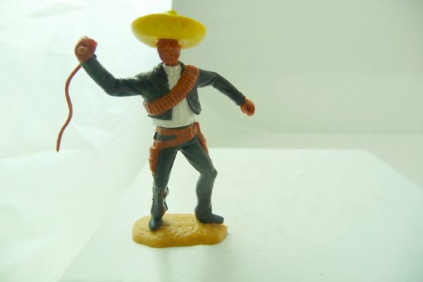 Timpo Toys Mexikaner stehend mit Peitsche, schwarz/weiß