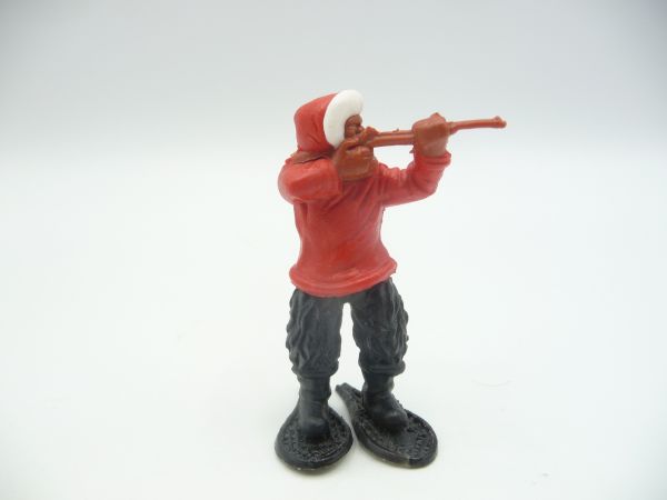 Timpo Toys Seltener Eskimo, rot, schießend, schwarze Beine