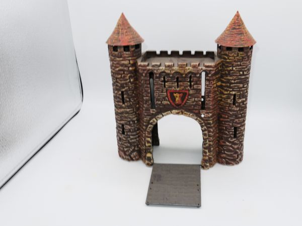 Elastolin 7 cm Entrance gate with bridge "Brown Castle" No. 9747