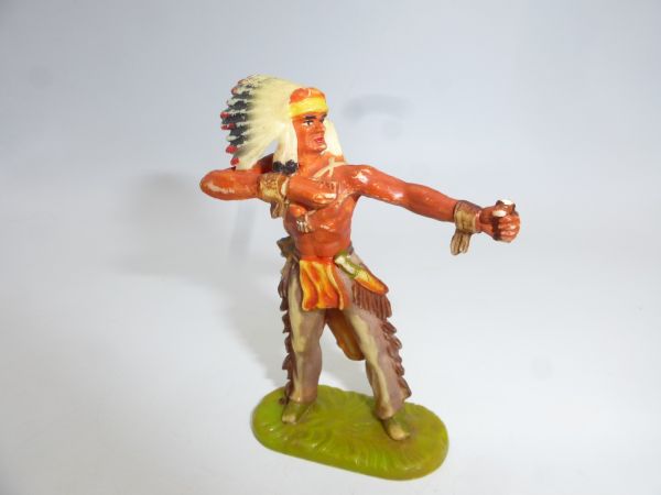 Elastolin 7 cm (beschädigt) Indianer Bem. 1 richtig mit Bogen schießend