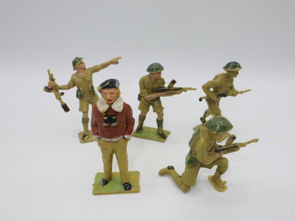 Cherilea Gruppe Soldaten / Engländer (5 Figuren) - selten
