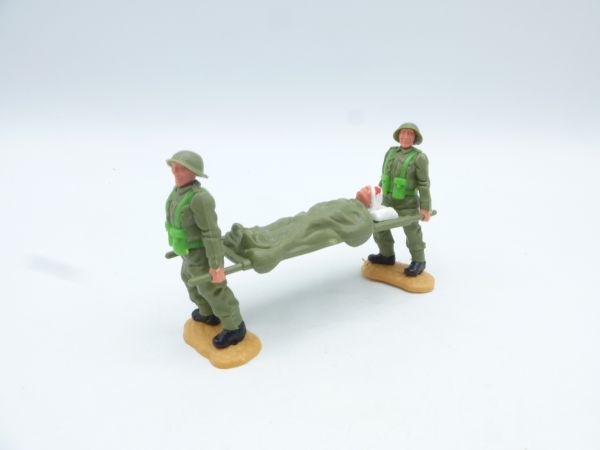 Timpo Toys English soldiers with injured man on stretcher - rare