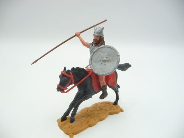 Timpo Toys Viking riding with spear + shield - loops ok