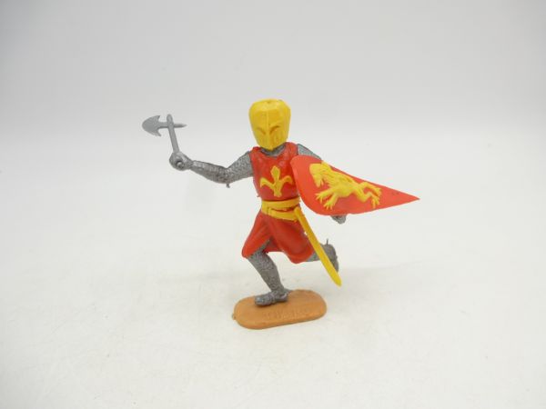 Timpo Toys Medieval Knight walking with battle axe, red/yellow