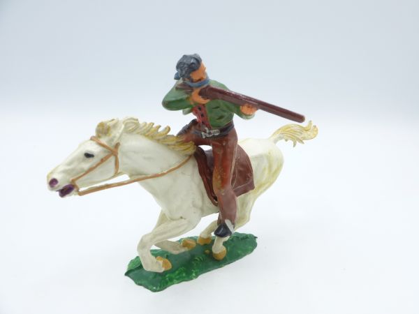 Elastolin 7 cm Bandit zu Pferd mit Gewehr, Nr. 7000 - sehr guter Zustand