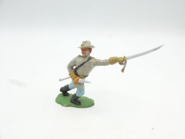 Britains Swoppets Confederate Army soldier, officer jabbing with sabre - early version