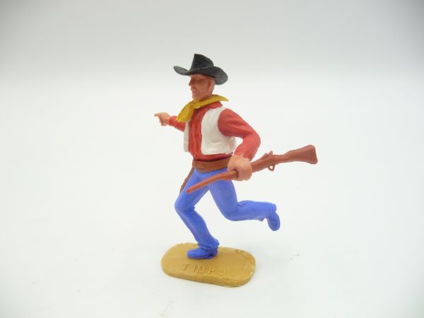 Timpo Toys Cowboy 2nd version running with rifle, pointing - brand new