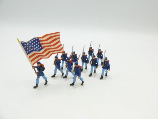 Preiser H0 Union Army, 10 soldiers marching with flag bearer