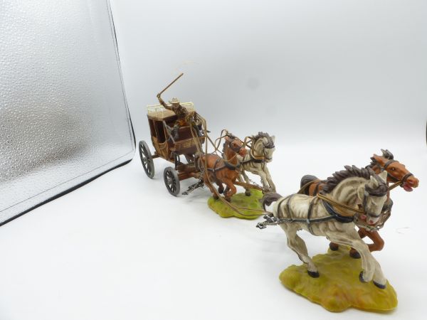 Elastolin 7 cm Ambush stagecoach, four-horse, No. 7714, painting 2