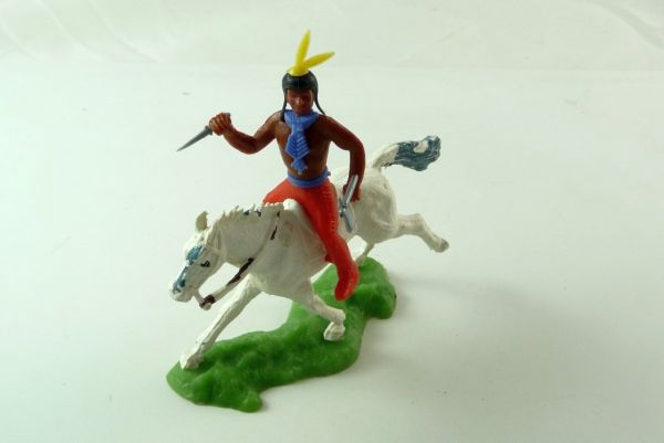 Crescent Indian mounted with knife and tomahawk
