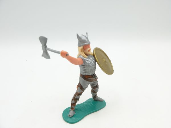 Timpo Toys Viking standing with battle axe, golden shield