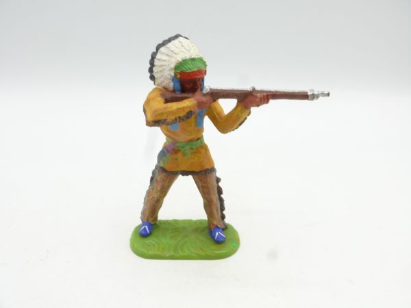 Elastolin 7 cm Indianer mit Speer laufend, Nr. 6827 - tolle Bemalung