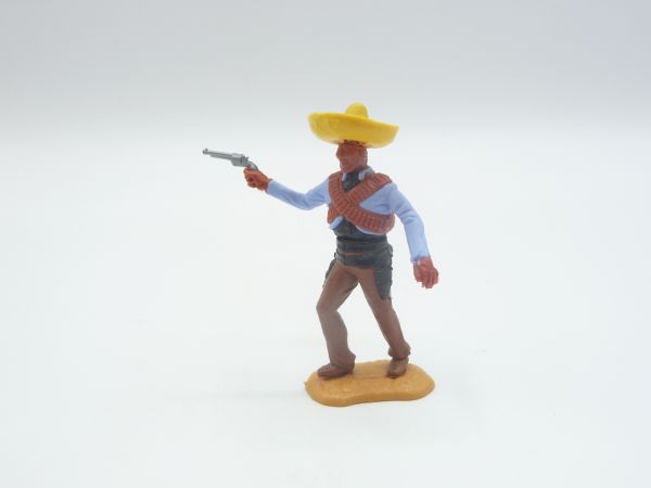 Timpo Toys Mexikaner stehend hellblau, Pistole schießend