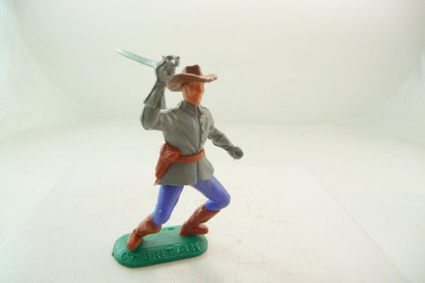 Timpo Toys Confederate Army soldier 1. version, officer, striking with sabre from above