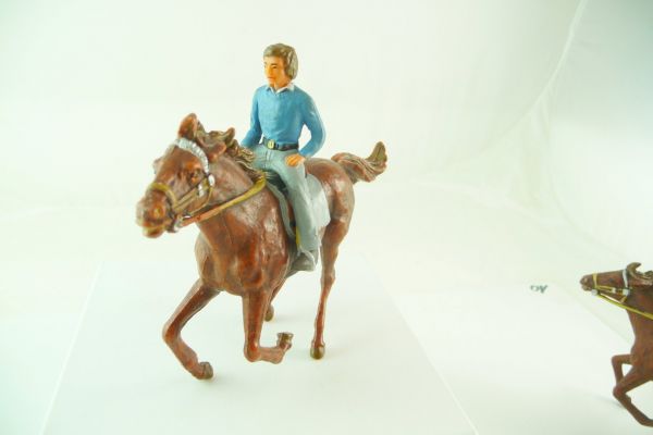 Elastolin 7 cm Junge zu Pferd im Galopp, Nr. 3772 - selten