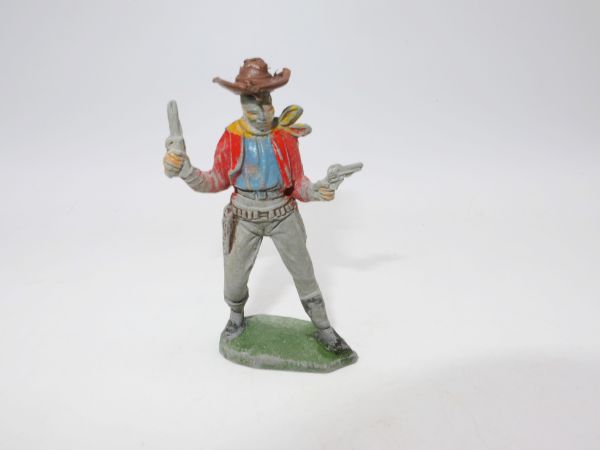 Jescan Cowboy standing, firing 2 pistols wildly - used
