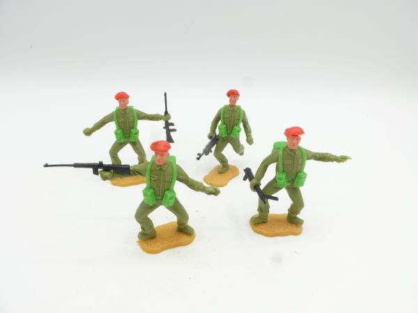 Timpo Toys Engländer (rotes Barett), 4 Figuren - schöner Gruppe