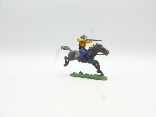 Elastolin 4 cm Cowboy zu Pferd mit Gewehr, Nr. 6996
