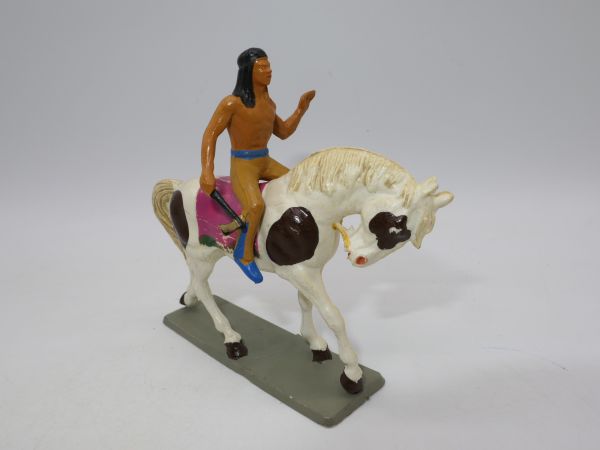 Starlux Indianer reitend auf Mustang, grüßend
