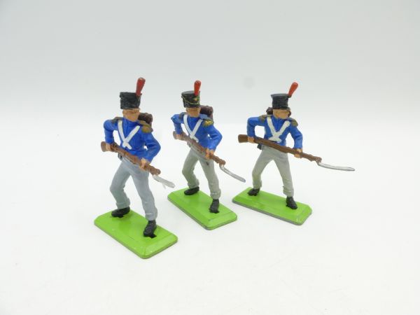 Britains Deetail Waterloo 3 französische Soldaten mit Bajonett vorgehend