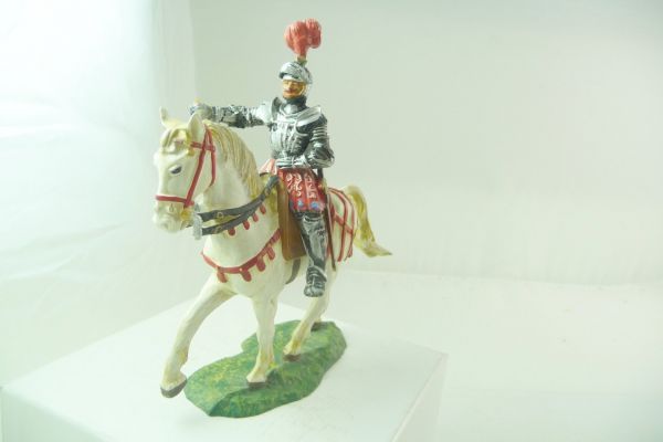 Elastolin 7 cm (damaged) Lancer on standing horse, No. 9077 - great early painting