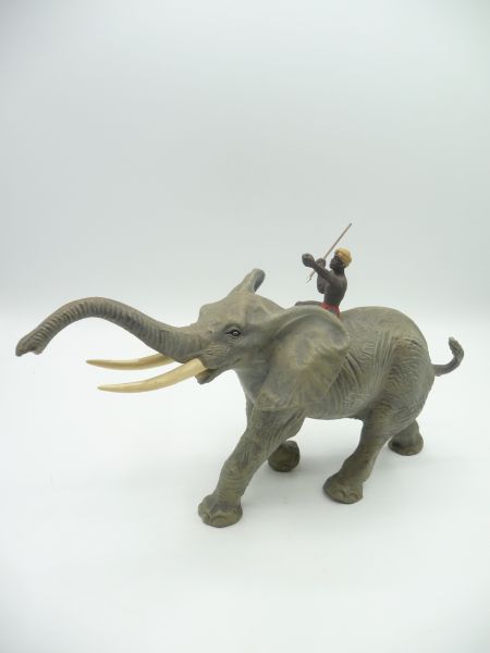 Elastolin Large elephant with rider (height of the elephant: 13 cm) - brand new