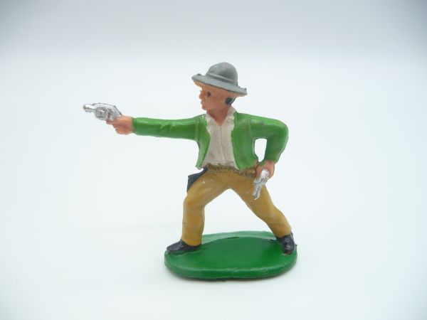 Cowboy standing, firing with 2 pistols (5 cm size)